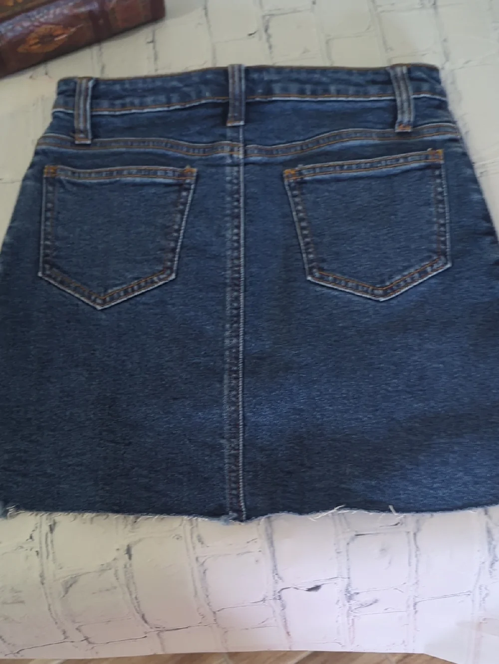 NWT GB Girls Denim Patchwork Mini Skirt - Blue Size 10